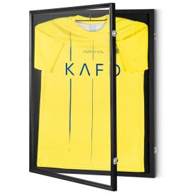 VEVOR Jersey Display Frame Case, 23.3 x 31.2 x 1.5 in, Large Lockable Sport Jersey Shadow Box with 98% UV Protection PC Glass and Hangers