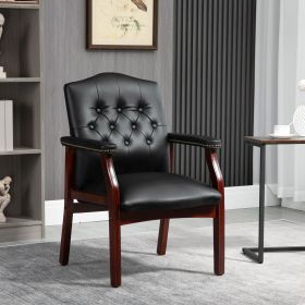 Leather Reception Guest Chairs W/Padded Seat and Arms Ergonomic Mid-Back Office Executive Side Chair for Meeting Waiting Room Conference Office Guest