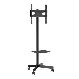 VEVOR Mobile TV Stand, Mobile TV Cart for 23 to 60 inch TVs, Height Adjustable Portable TV Stand with Wheels, with A Tray for Audio-Visual Devices