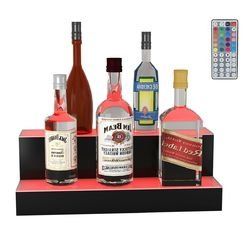 2 Step LED Lighted Liquor Bottle Display Shelf