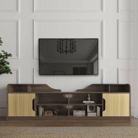 70.87Inches modern TV Stand, high glossy front TV Cabinet, the cabinet body and the door panel are embossed