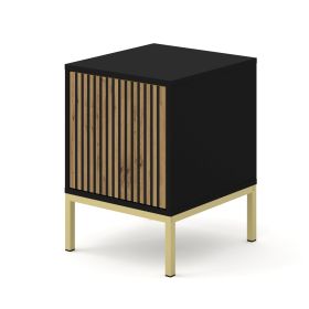 Ravenna F Nighstand 16,06 in / 41 cm black / artisan oka - black / legs gold