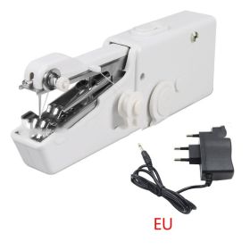 Handheld Portable Electric Sewing Machine Set Mini Household Handy Stitch Handheld Electric Sewing Machine (Option: White-EU-B)