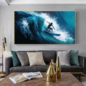 Hand Painted Oil Painting Large Original Surf Sports Oil Painting On Canvas Abstract Seascape Canvas Wall Art Custom Painting Ocean Art Living Room Su (Style: 01, size: 70x140cm)