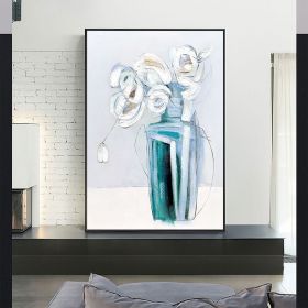 Hand Painted Oil Painting Minimalism Abstract Floral Oil On Canvas Large Original Floral Scenery Acrylic Modern Painting Wall Art Living Room Decor (Style: 01, size: 50x70cm)