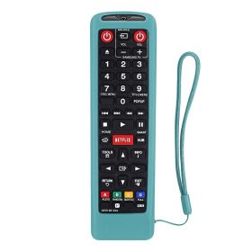 Silicone Protective Case Sleeve For Samsung LCD LED HDTV 3D Smart TV Remote; Samsung BN59-01199F BN59-01301A Remote Holder Skin; Shockproof Samsung Re (Color: Fluorescent Blue)