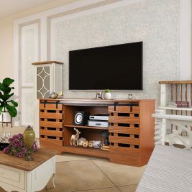 Farmhouse TV Stand for Televisions up to 65 Inches (Color: as Pic)