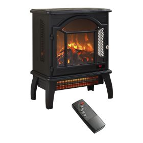 18 inch 3D Flame Electric Infrared Quartz Fireplace Stove with remote control (Color: as Pic)